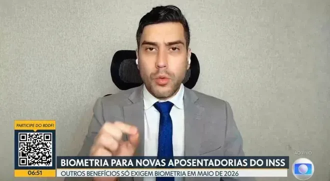 Lucas Karam entrevistado por TV Globo, Bom Dia DF: Biometria para novas aposentadorias do INSS