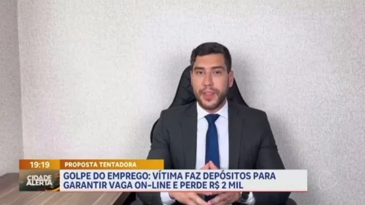 Lucas Karam entrevistado por Record, Cidade Alerta: Golpe do emprego: vítima faz depósitos para garantir vaga on-line e perde R$ 2 mil