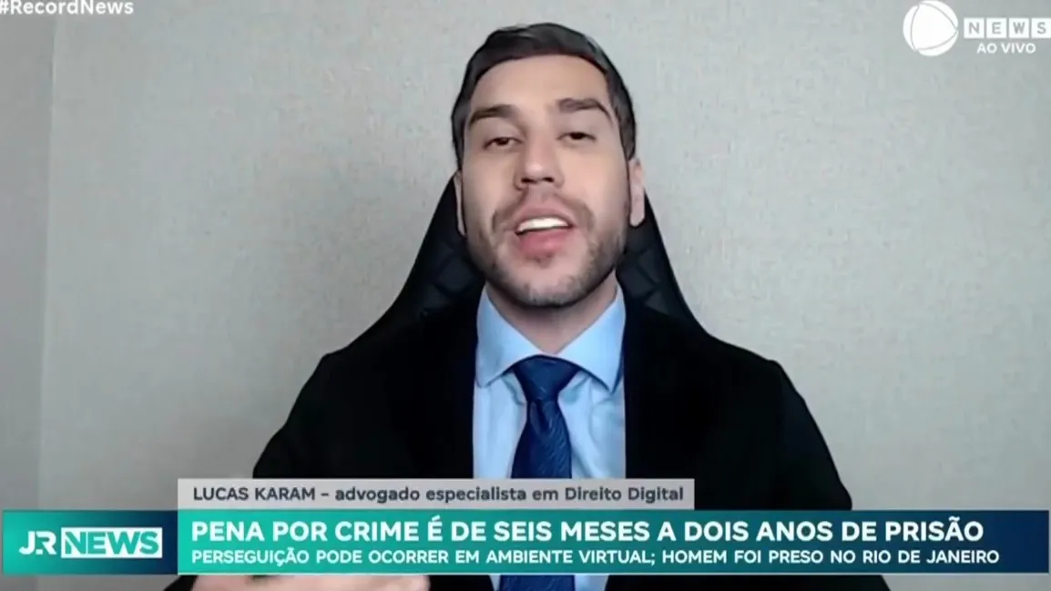 Lucas Karam entrevistado por Record News, Jornal da Record News: Stalking nas redes sociais