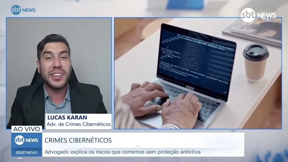 Lucas Karam entrevistado por SBT News, Poder Expresso: Apagão cibernético e proteção antivírus