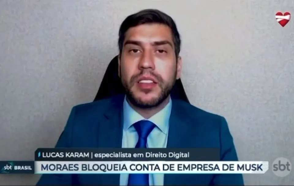Lucas Karam entrevistado por SBT, SBT Brasil: Moraes suspende o X no Brasil