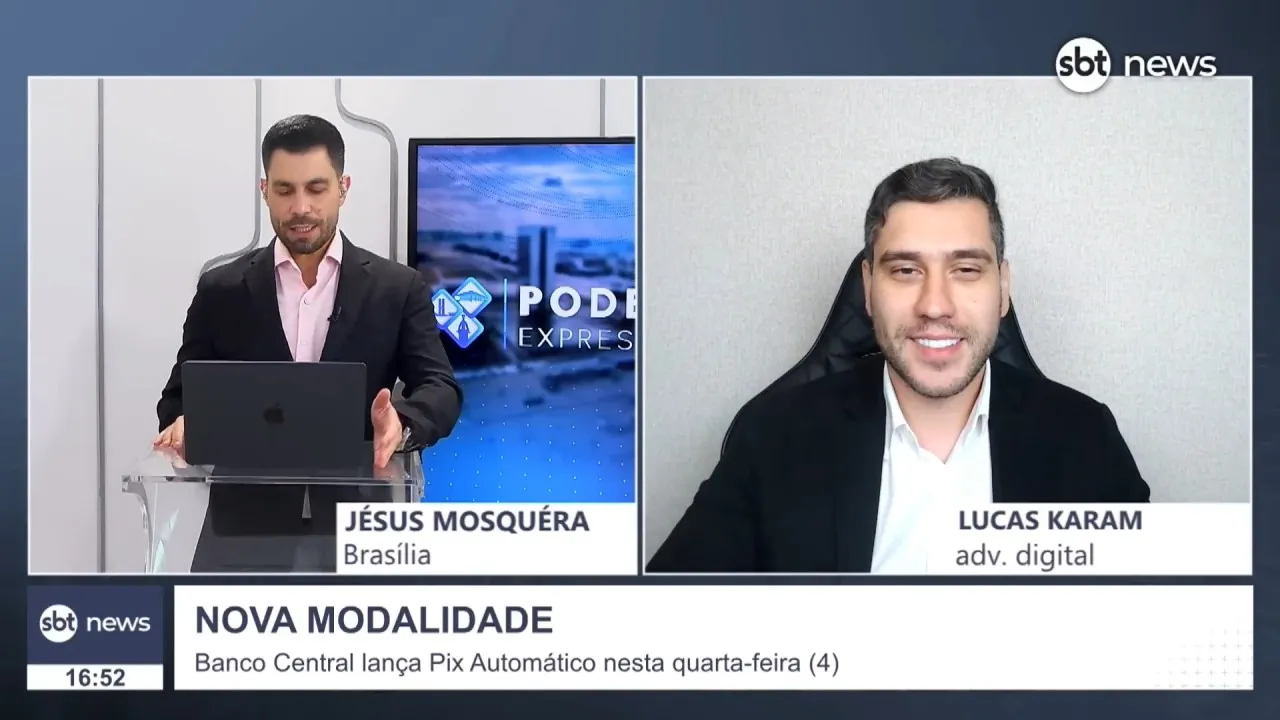 Lucas Karam entrevistado por SBT News, Poder Expresso: Como funciona o Pix Automático